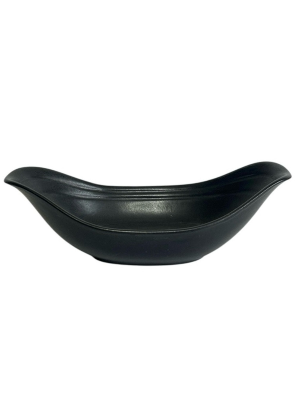 Vtg Hyalyn Pottery Dish Canoe Serving Bowl Black 304 Mid Century Modern Planter